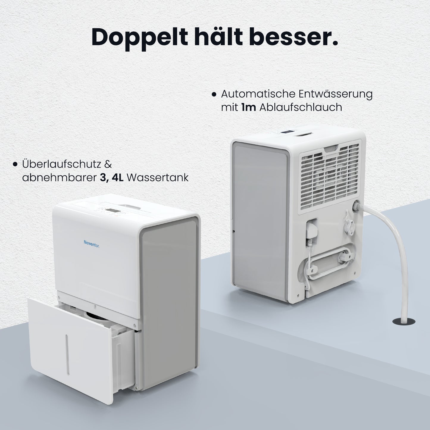 Newentor Tragbarer Luftentfeuchter 25L Pro