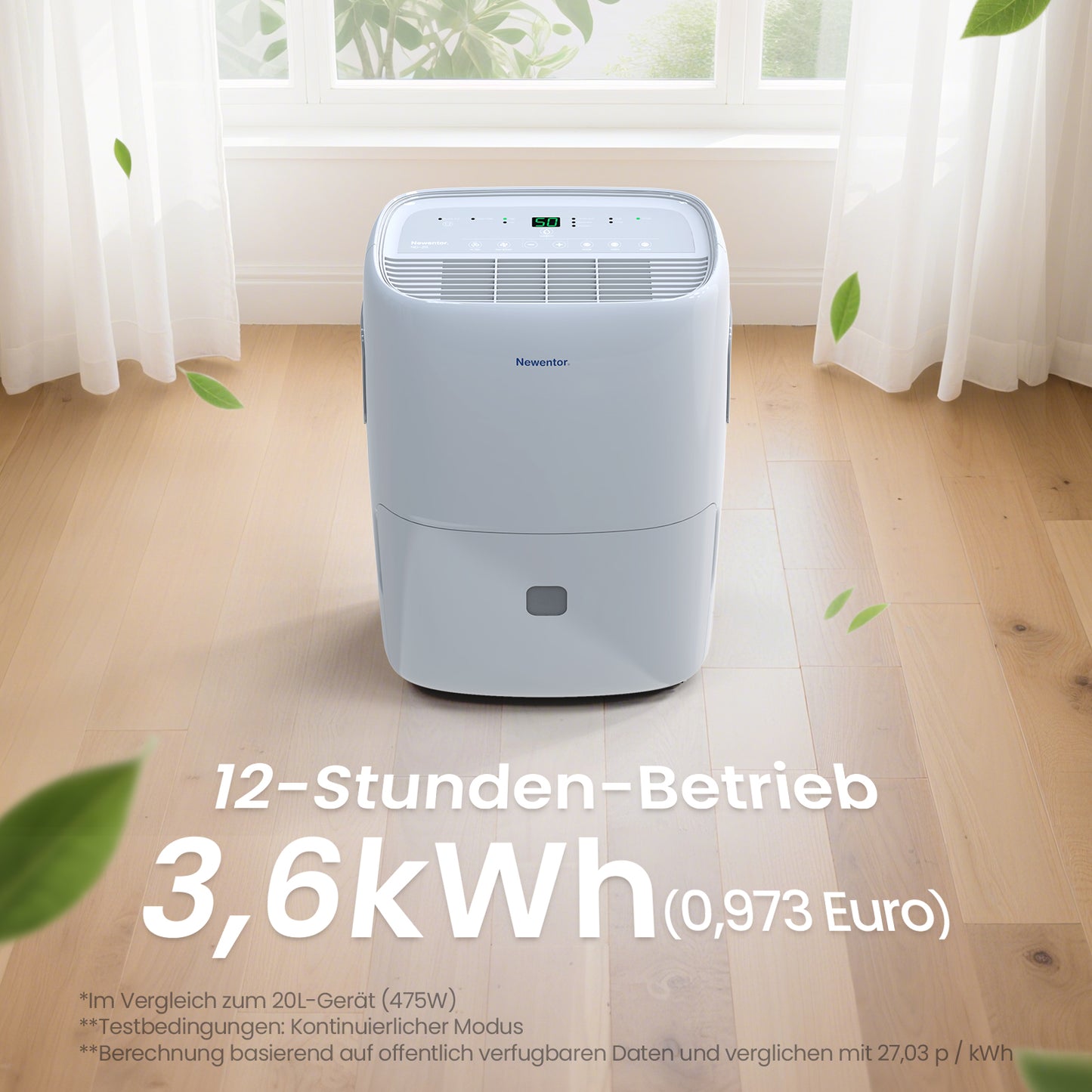 Newentor Tragbarer Luftentfeuchter 25L