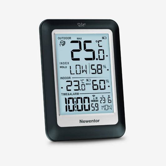 Newentor Kabellose Atomic 4-Zoll-Wetterstation Q8 – All-in-One-Funktionen
