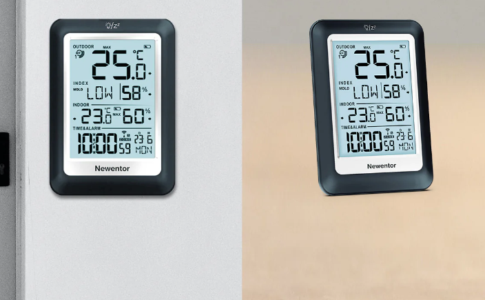 Newentor Kabellose Atomic 4-Zoll-Wetterstation Q8 – All-in-One-Funktionen