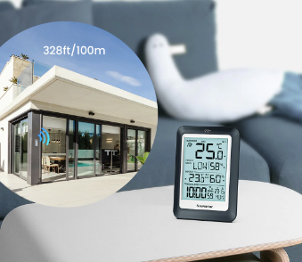 Newentor Kabellose Atomic 4-Zoll-Wetterstation Q8 – All-in-One-Funktionen